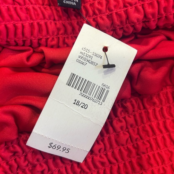 🔥”Lane Bryant” NWT Orange Red Tiered Maxi Skirt w/ Metallic Gold Detailing🔥 - Picture 9 of 12